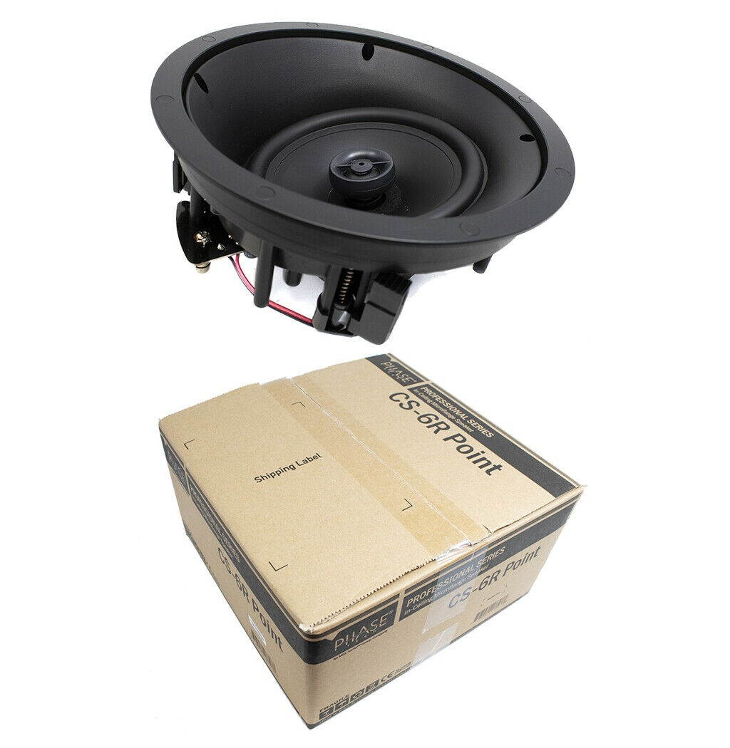 6.5" 100W Round Ceiling Tilt Angle Speaker Flush Wall Home Audio System White