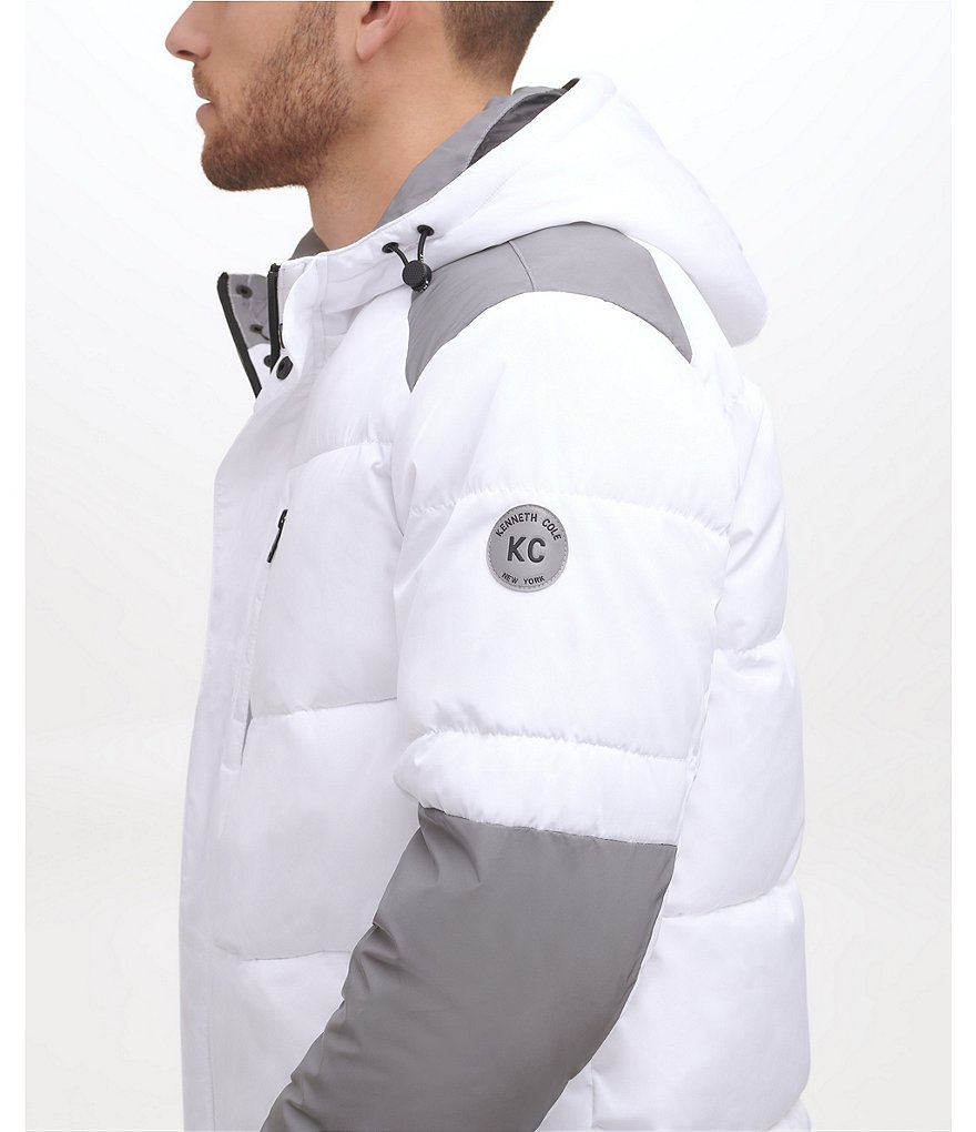 Kenneth Cole New York Long-Sleeve Mixed-Media Hooded Puffer Jacket