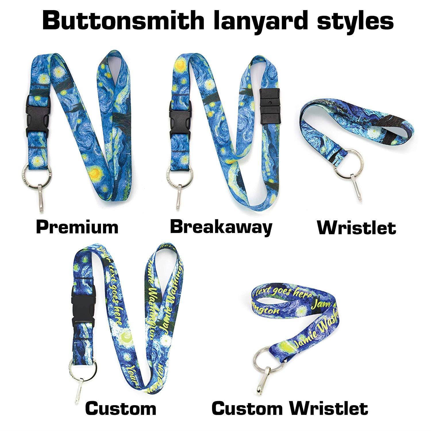 Buttonsmith Van Gogh Starry Night Premium Wristlet - Made in USA