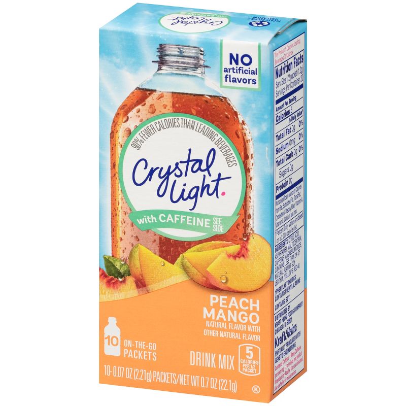 Crystal Light On the Go Peach Mango Energy Drink Mix - 10pk/0.07oz Stix