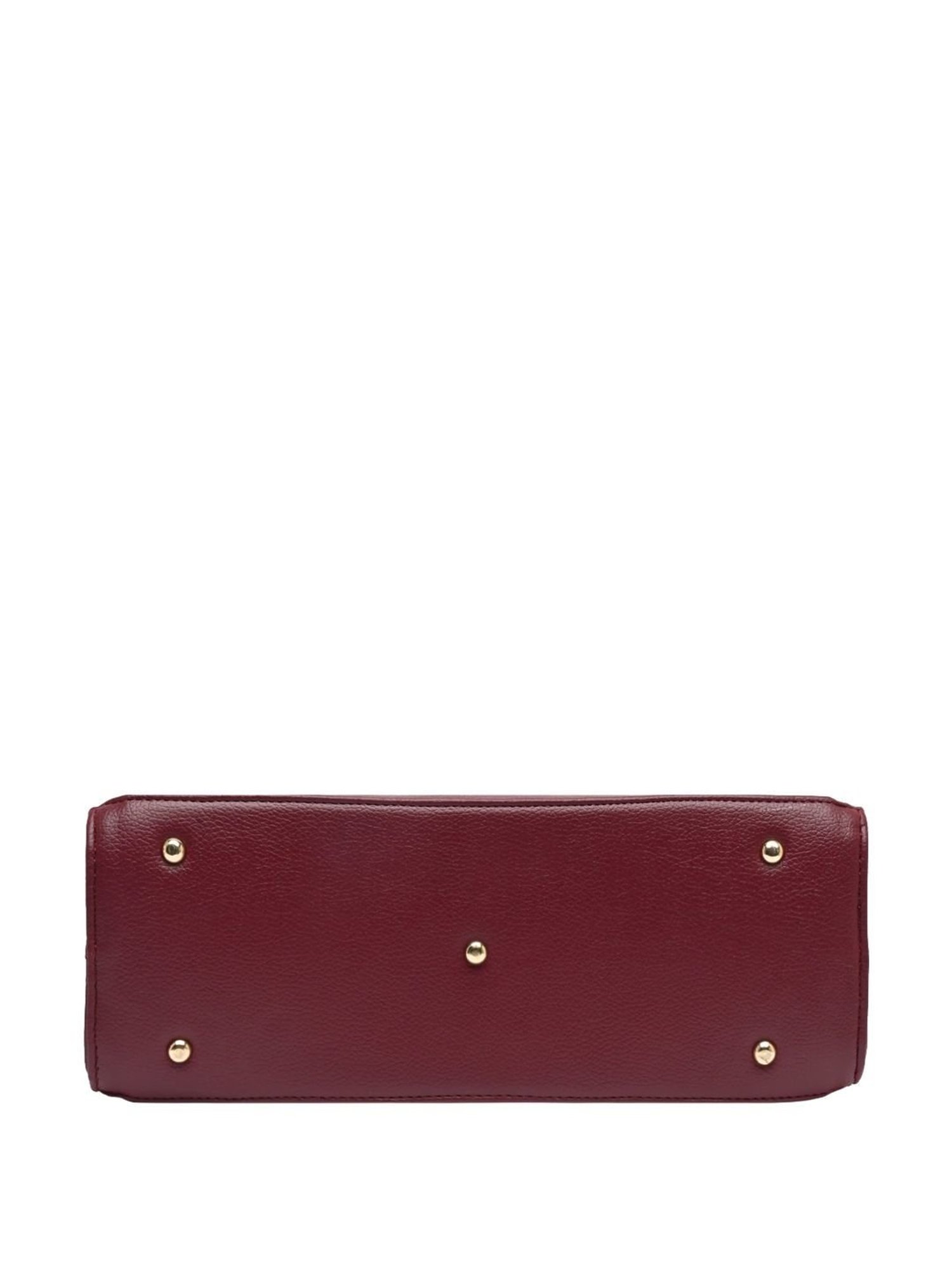 Horra Wine Solid Medium Handbag