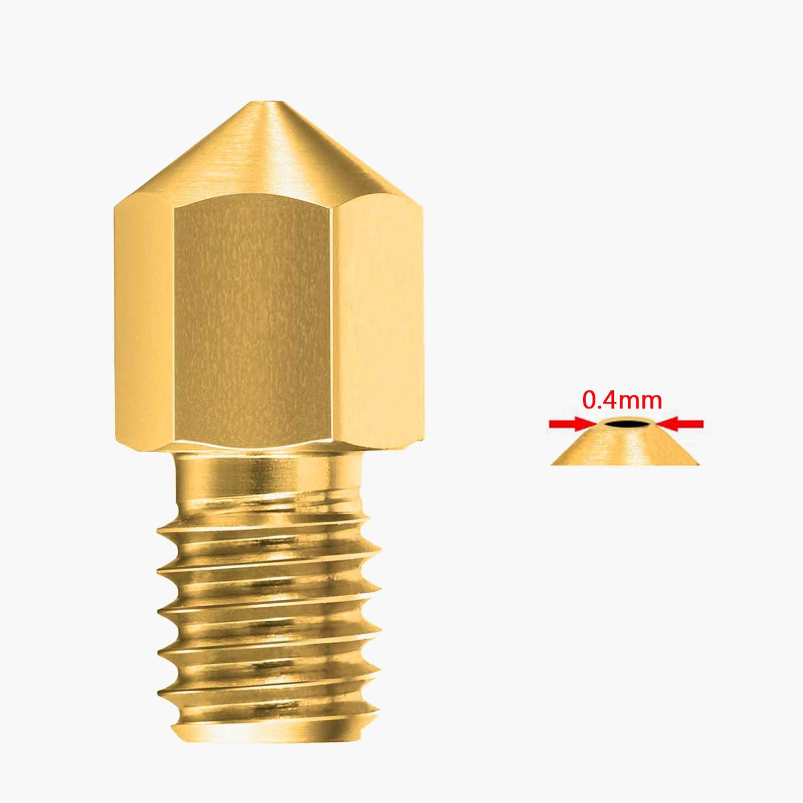 10pcs Creality 3D Printer Extruder Brass Nozzles Print Head 0.4mm Output for CR-10 Series Ender 3 Ender 5 1.75mm PLA ABS Filament