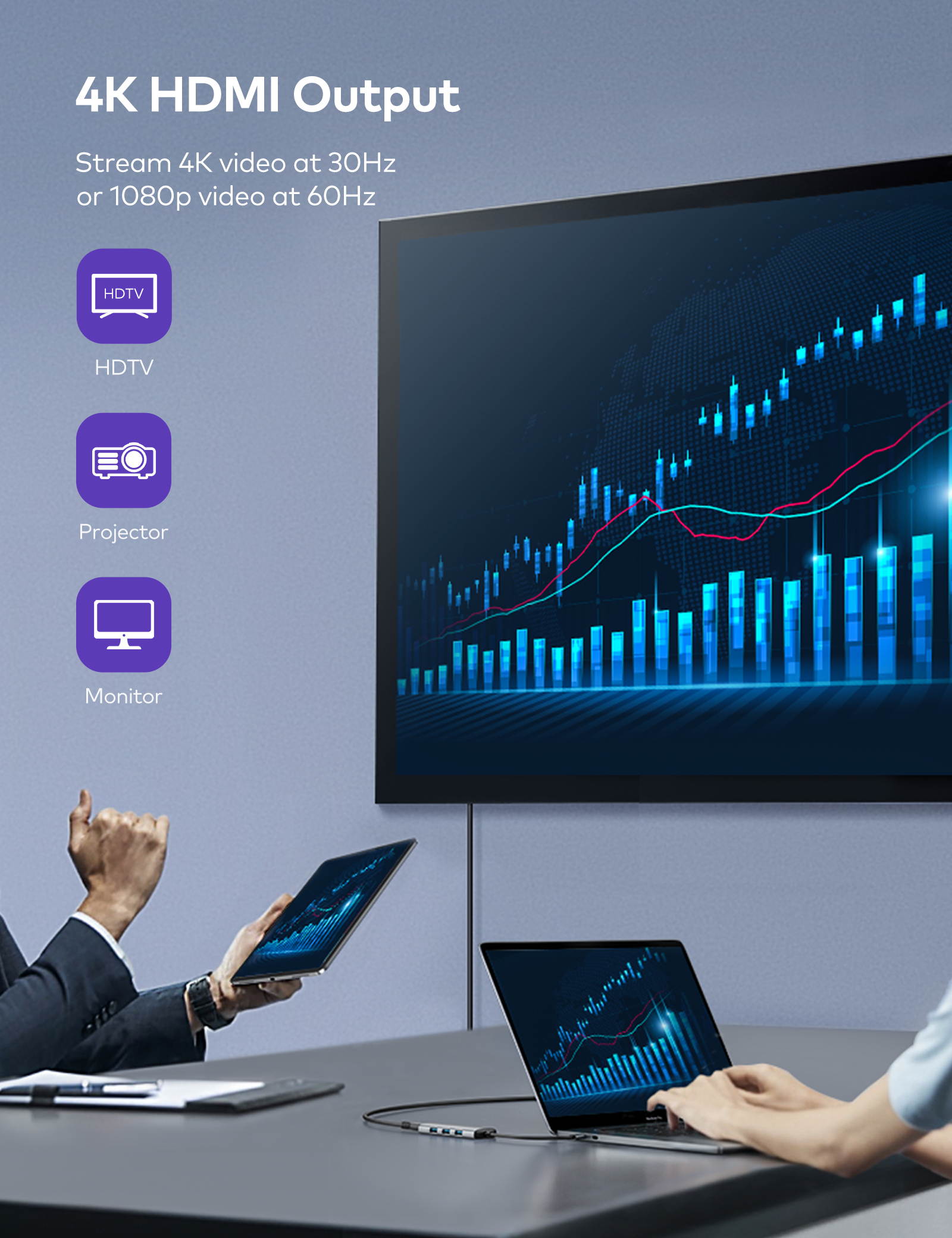 VAVA USB C Hub, 7-in-1 USB C Adapter with 100W Power Delivery Charging Port, 4K USB C to HDMI Port, 3 USB 3.0 Ports, SD/TF Cards Reader for MacBook/Pro/Air/Chromebook/iPad Pro/Type C Windows Laptops