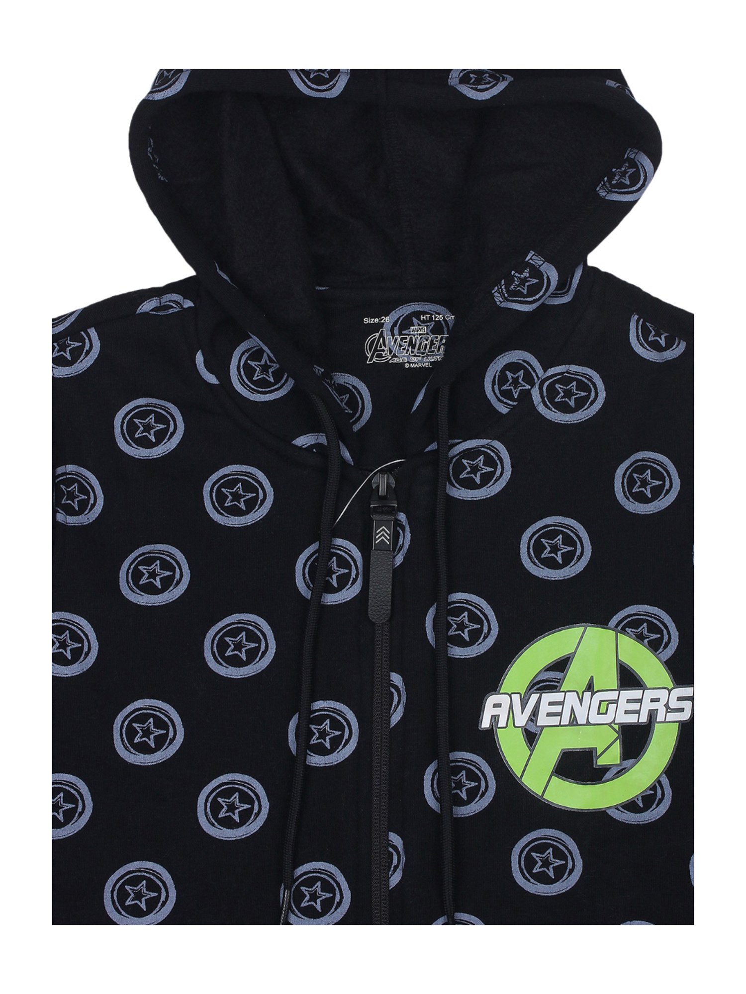 Proteens Kids Black Cotton Printed Hoodie