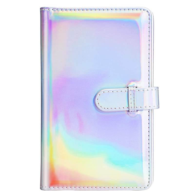 Wallet PU Leather Photo Album Compatible with Fujifilm Instax Mini 11 9 8 90 8+ 26 7s Instant Camera Film, Polaroid Snap Zip Z2300 PIC-300 Film (Bright Silvery)