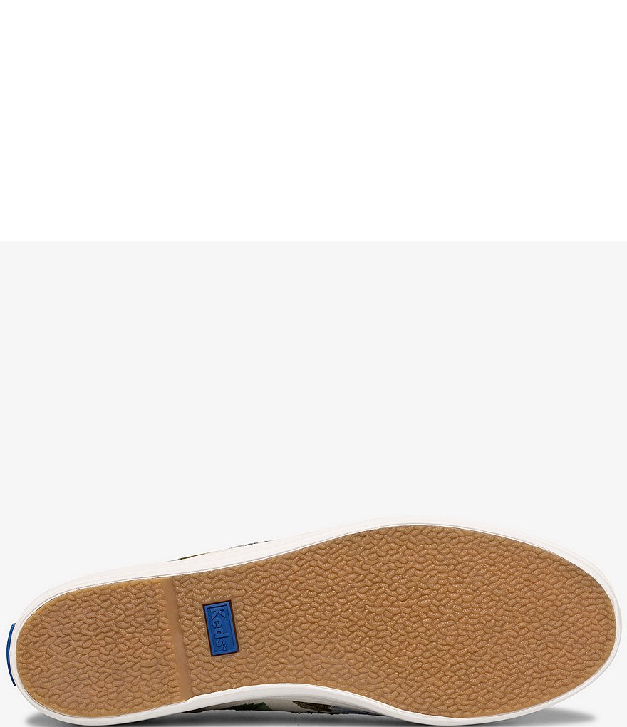 Keds Rifle Paper Co. Triple Kick Blue Fields Embroidered Sneakers