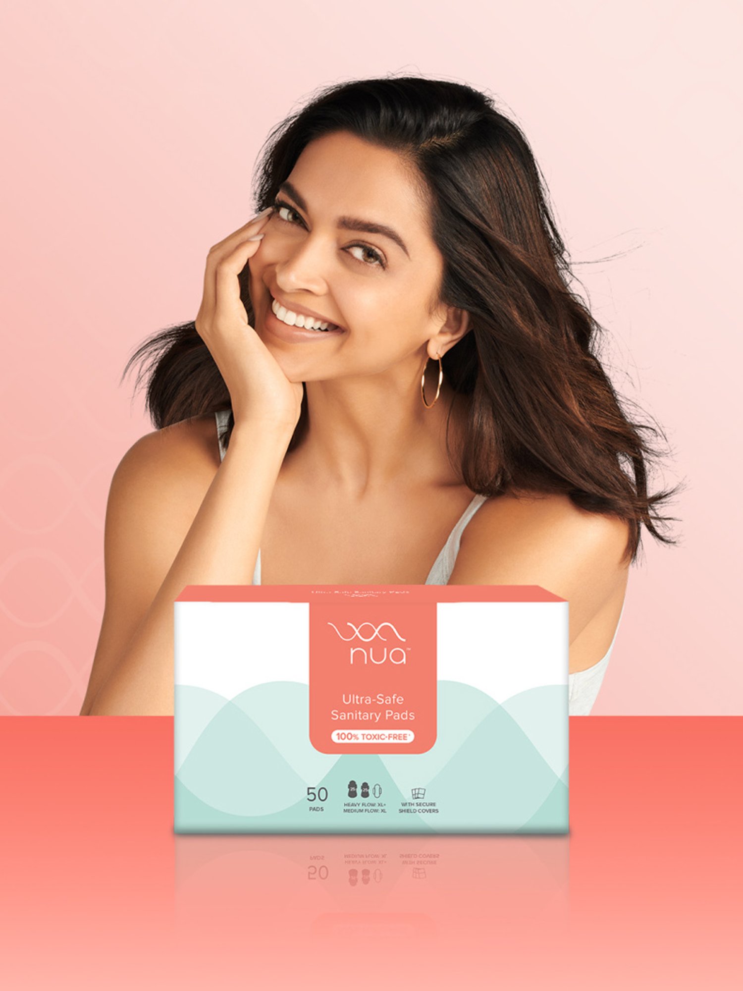 Nua Ultra-Safe Sanitary Pads with Disposable Covers 25XL+, 25XL - Pack of 50