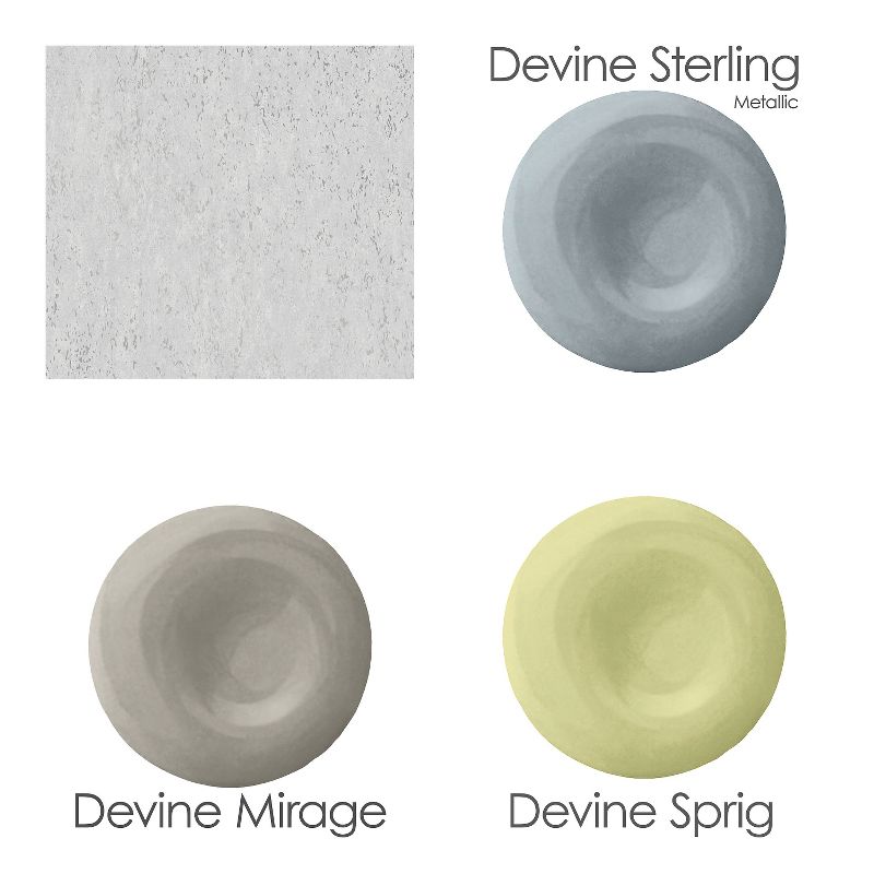 Devine Color  MetallicTexture Peel and Stick Wallpaper Silver