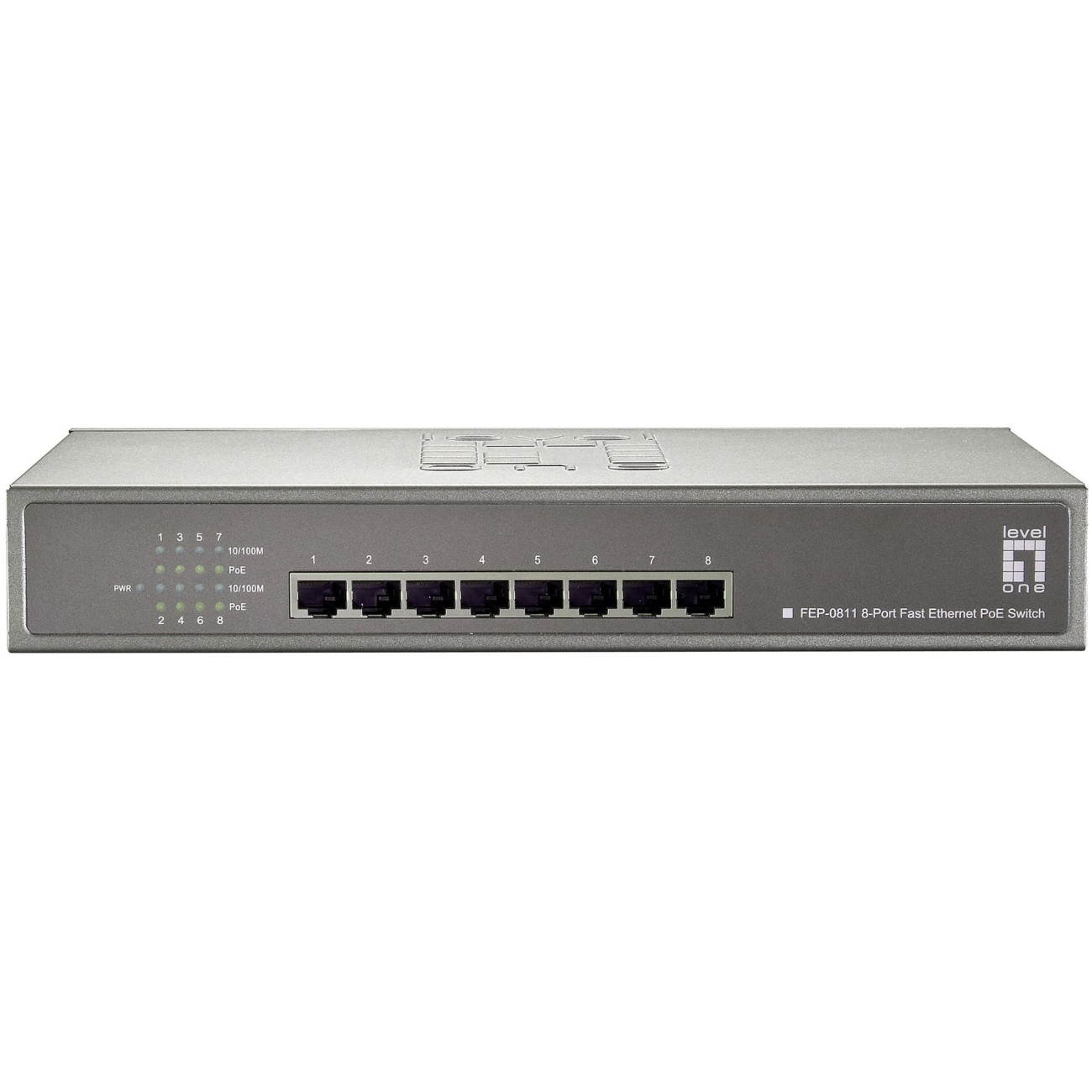 LevelOne FEP-0811 8-Port PoE 10/100 Desktop Switch