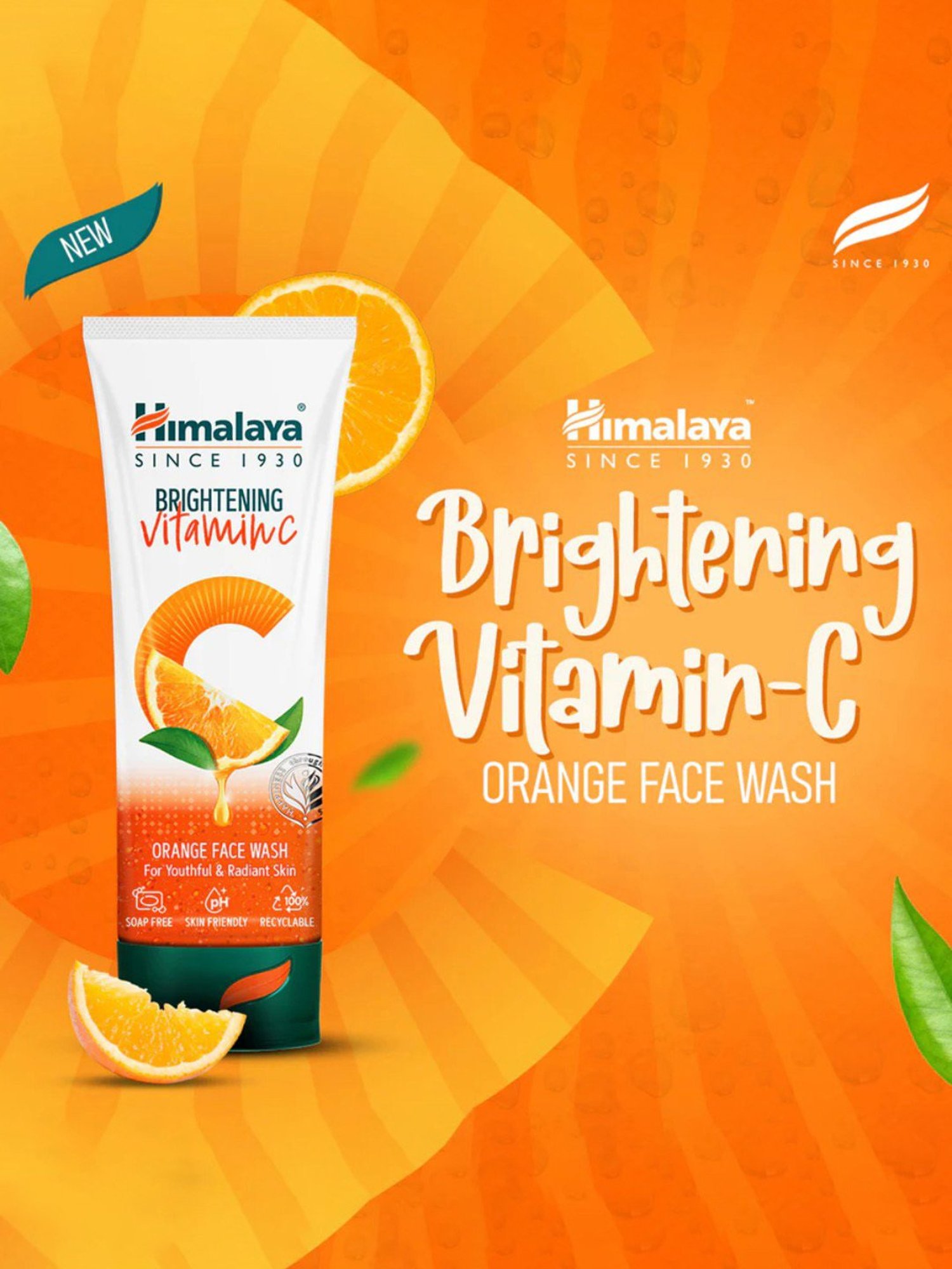 Himalaya Brightening Vitamin C Orange Face Wash - 100 ml