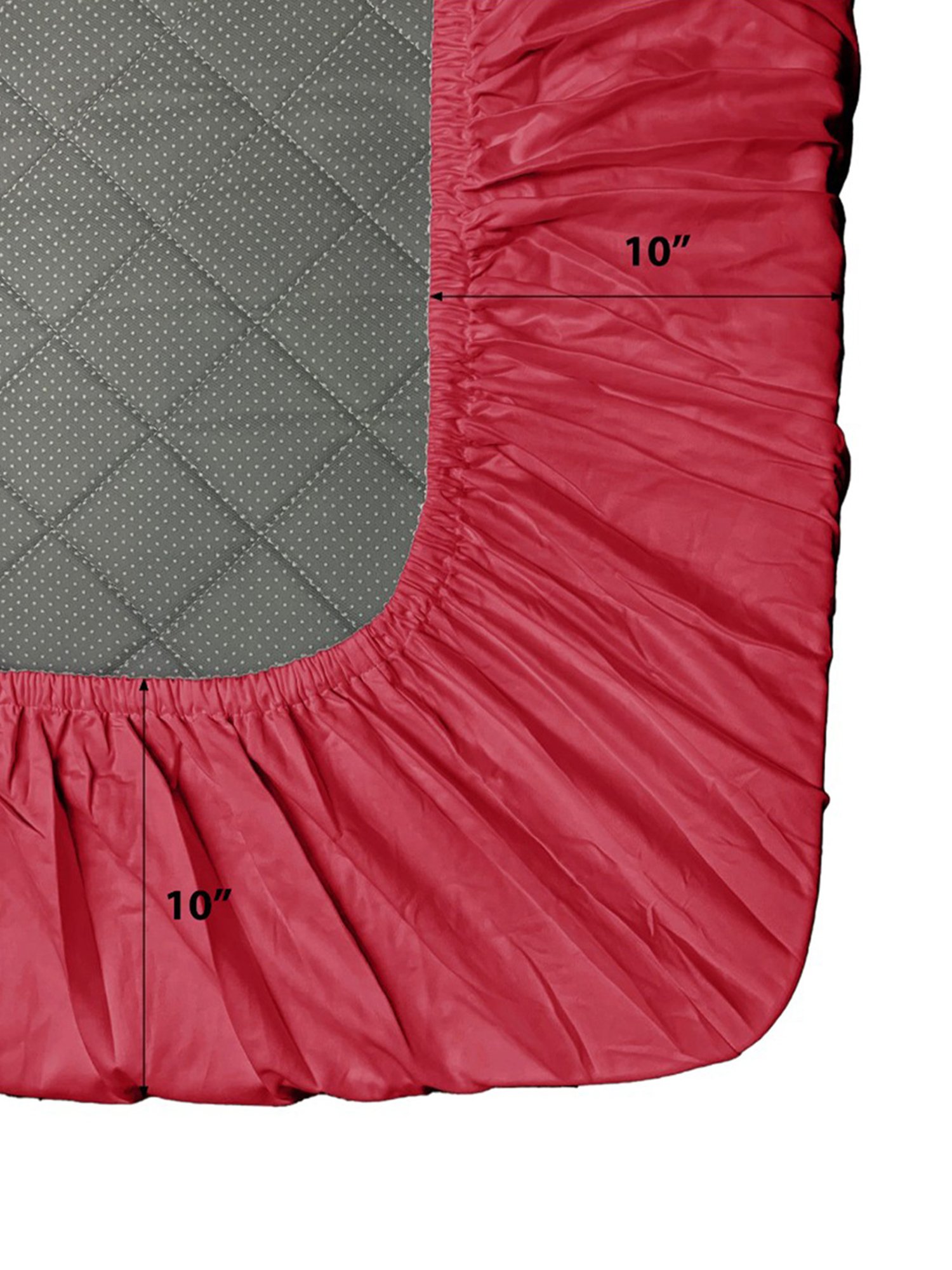 Stoa Paris Red 300 TC Polyester Double Fitted Sheet with 2 Pillow Covers