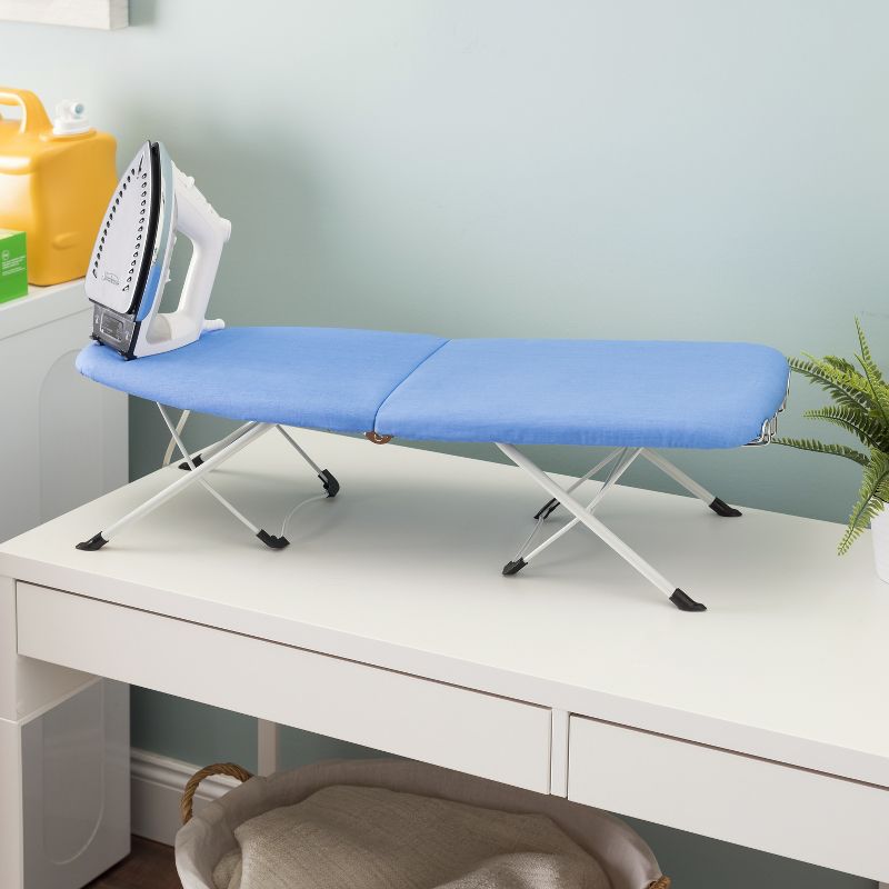 Home Basics Foldable Tabletop Ironing Board with Machine Washable Ironing Board Cover and Built-In Iron Rest