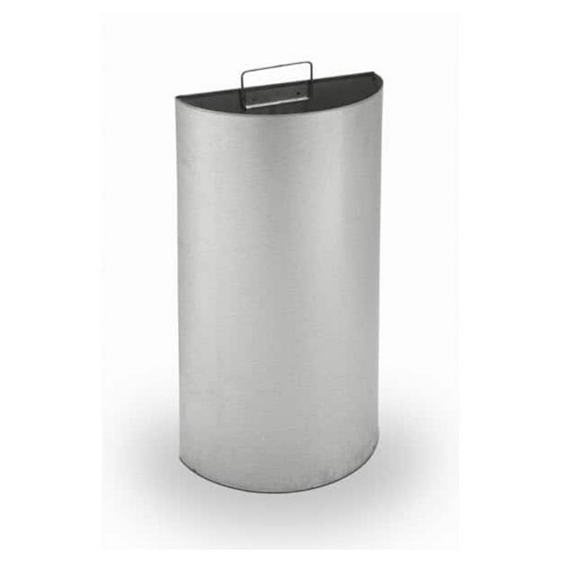 Commercial Zone 783929 Heavy Duty Durable 15 Gallon Open Top Trash Can and Waste Bin Container with Galvanized Half Moon Design, Silver