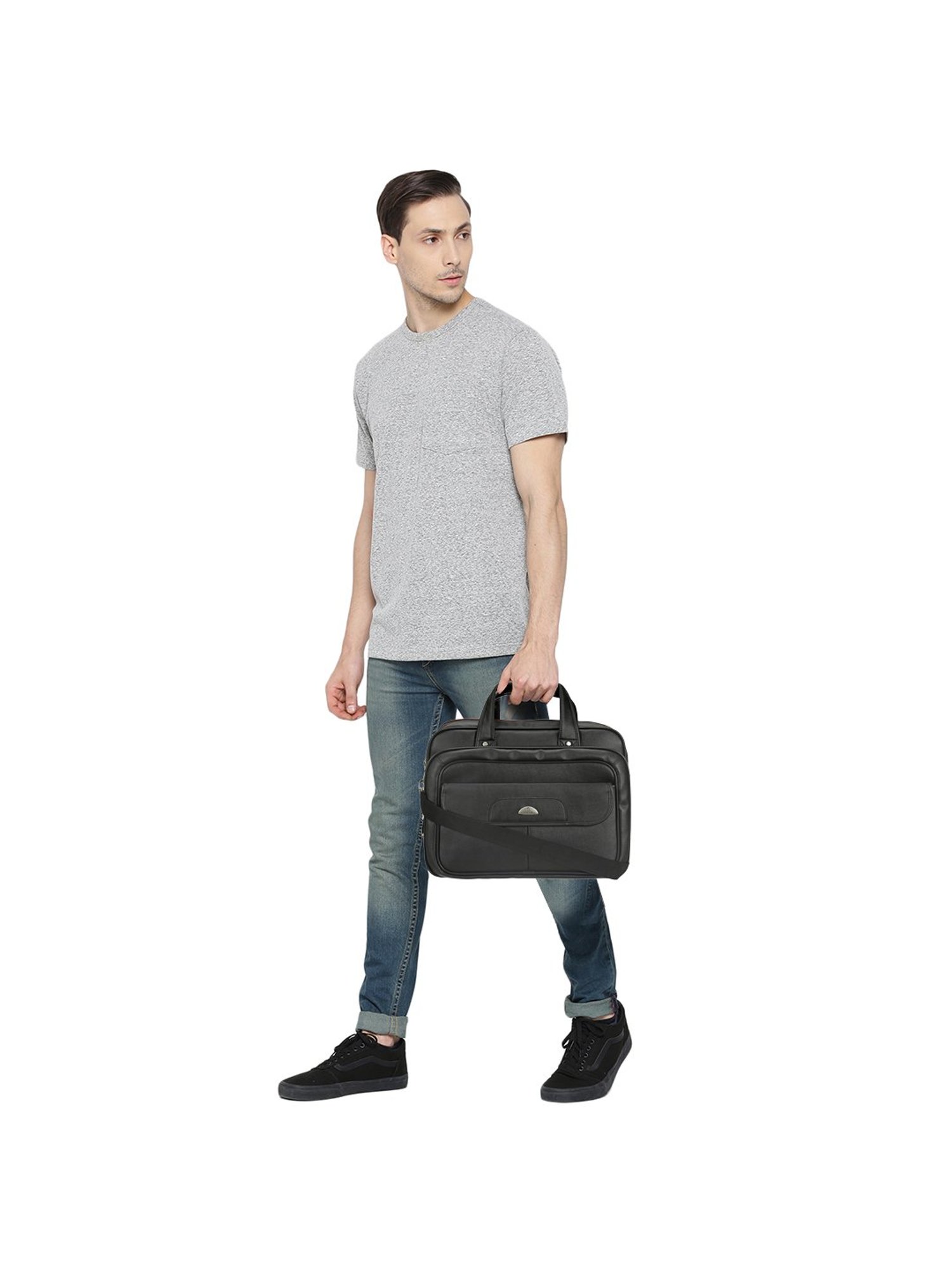 Kara Black Large Laptop Messenger Bag