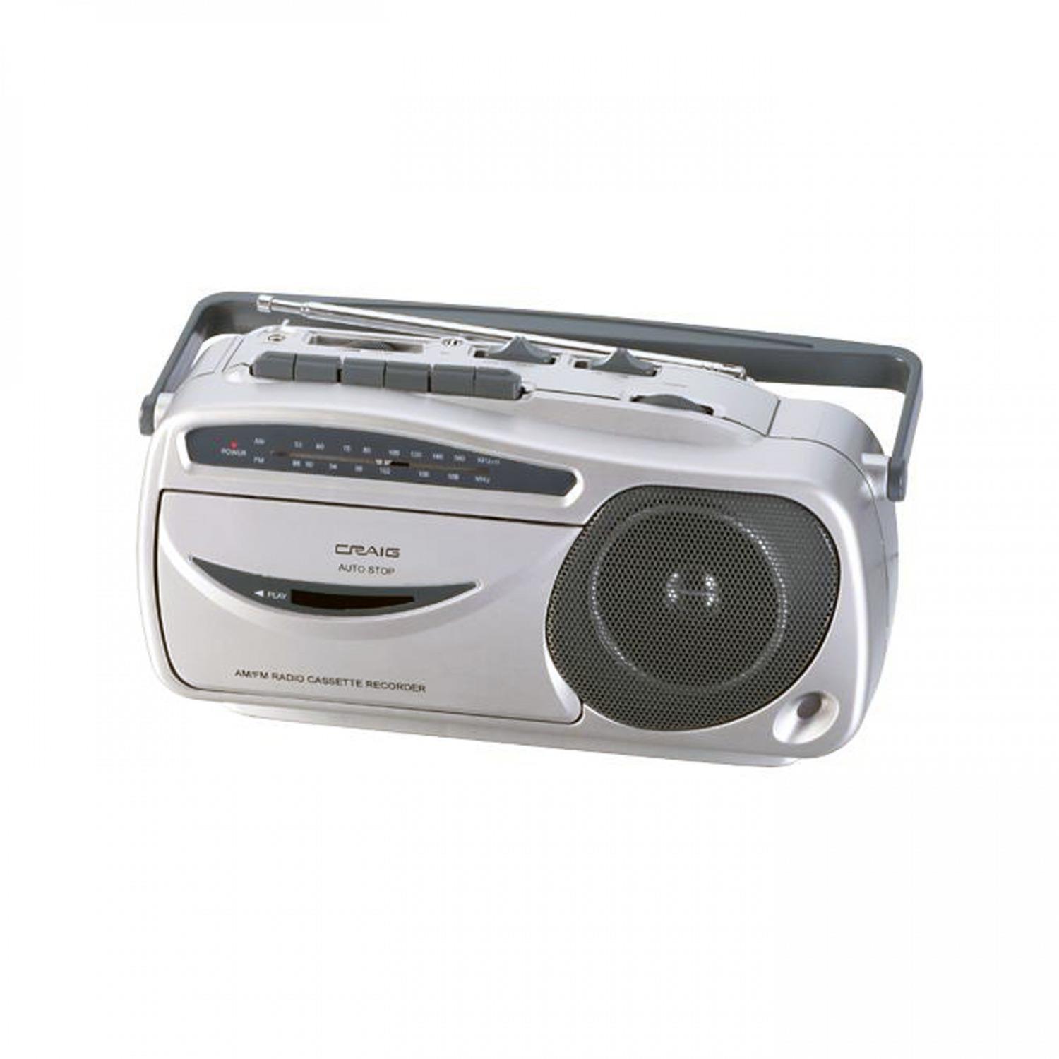 Craig Electronics CD6911 Portable AM/FM Radio Cassette Player with Recorder