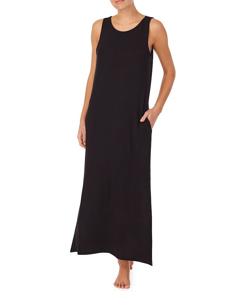 Miss Elaine Plus Cottonessa Floral Print Knit Long Nightgown