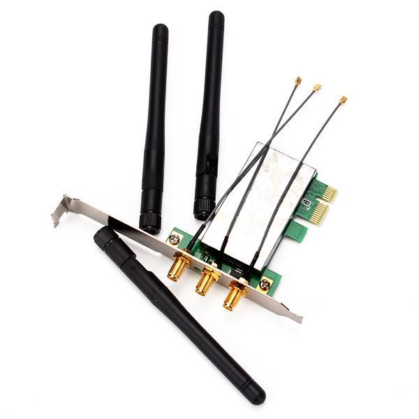 Desktop PC Wireless Adapter Card With 3 Antennas Mini PCI-E To PCI-E