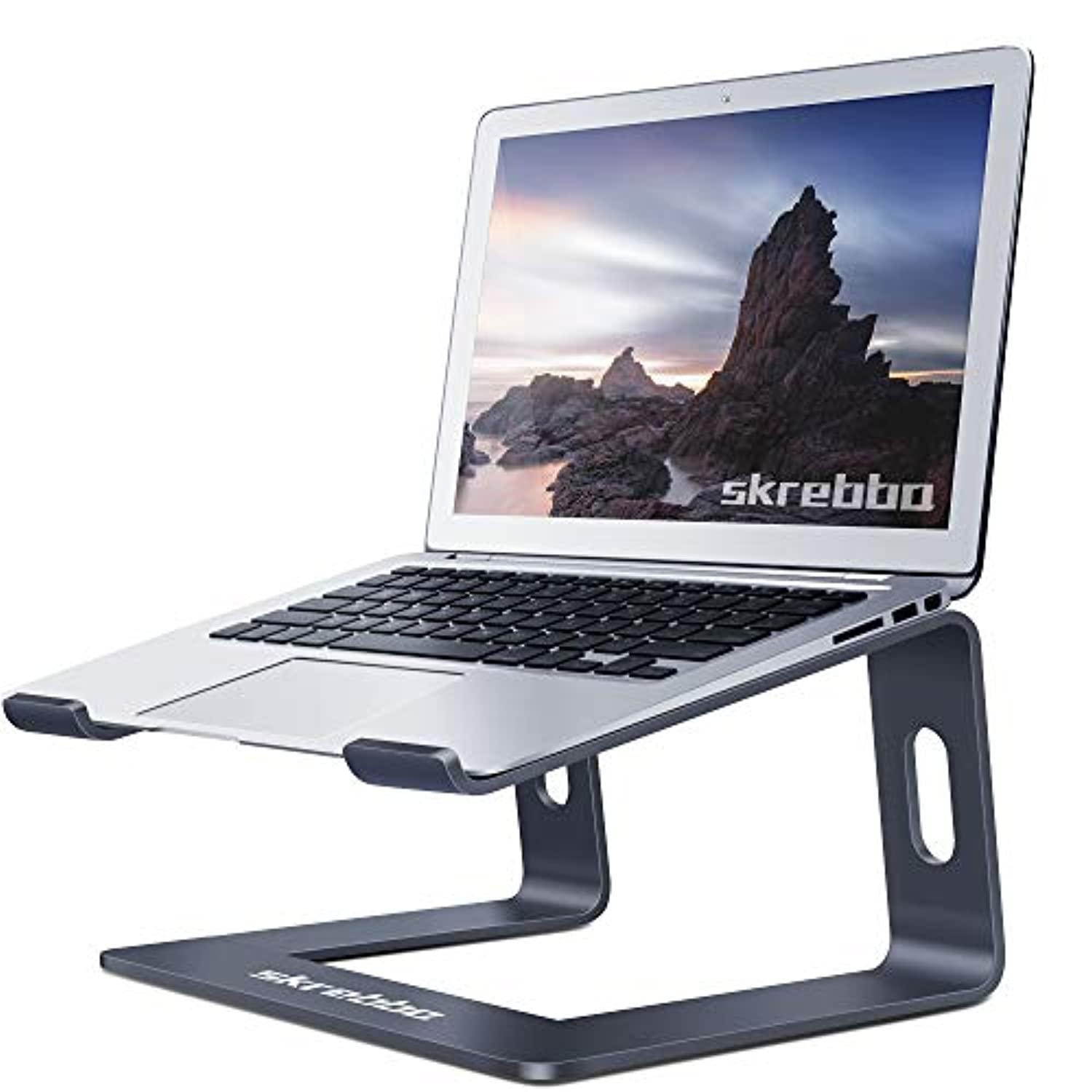 skrebba laptop stand, portable ergonomic computer lifter laptop desktop stand, detachable cooling notebook macbook air pro rise
