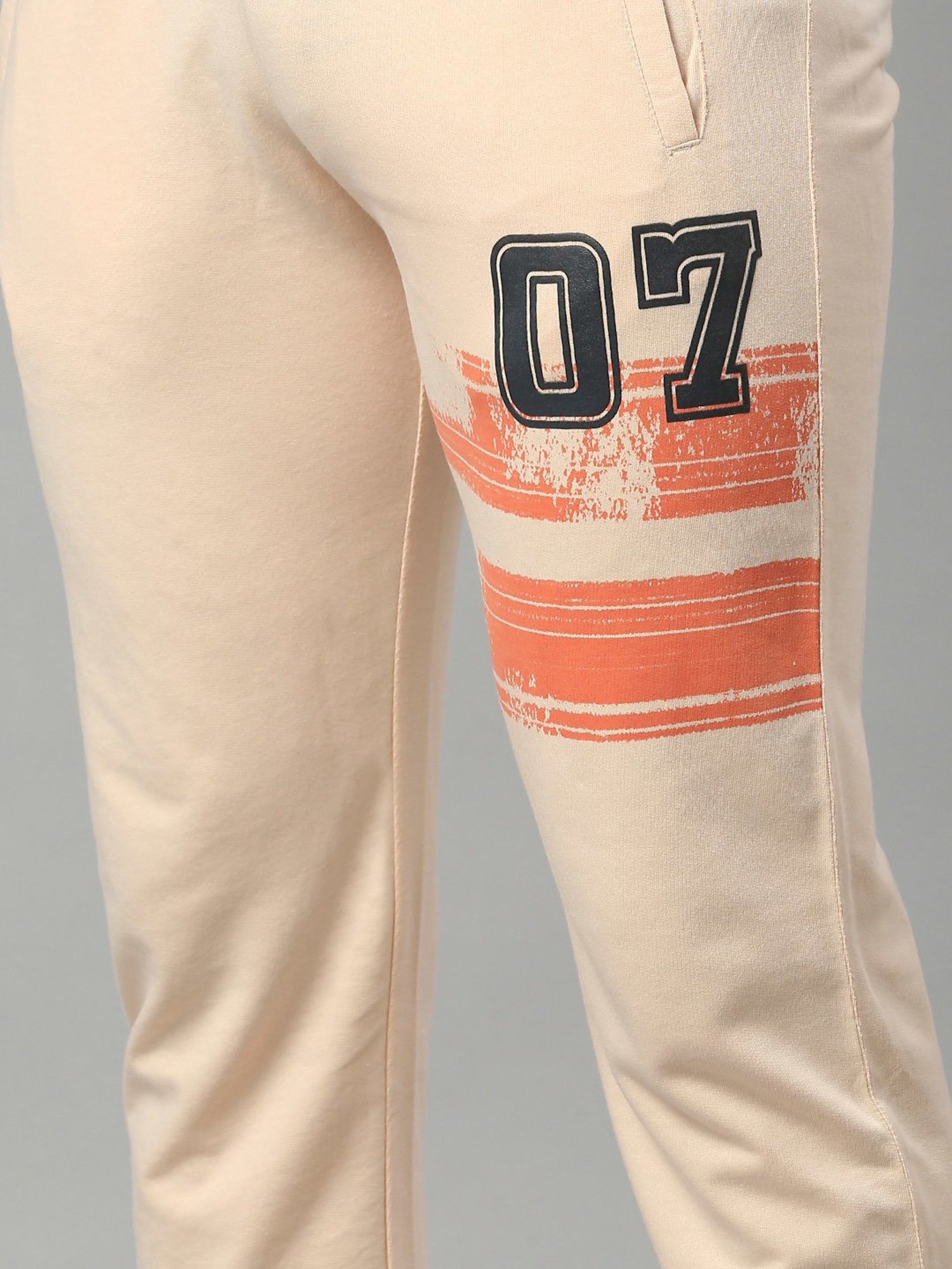 Fitz Beige Slim Fit Trackpants