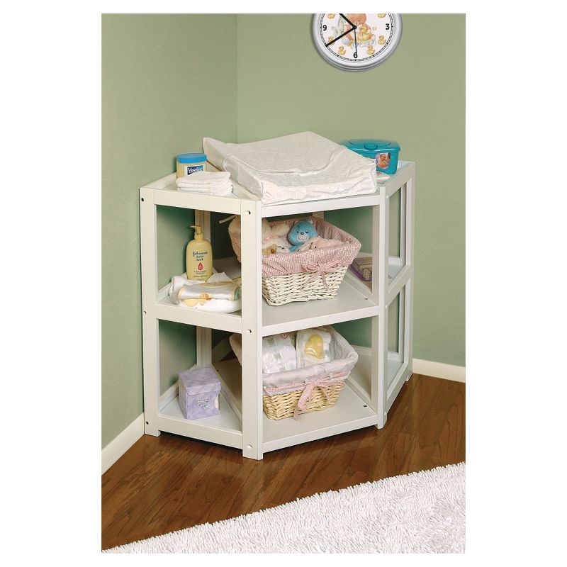 Badger Basket White Corner Baby Changing Table