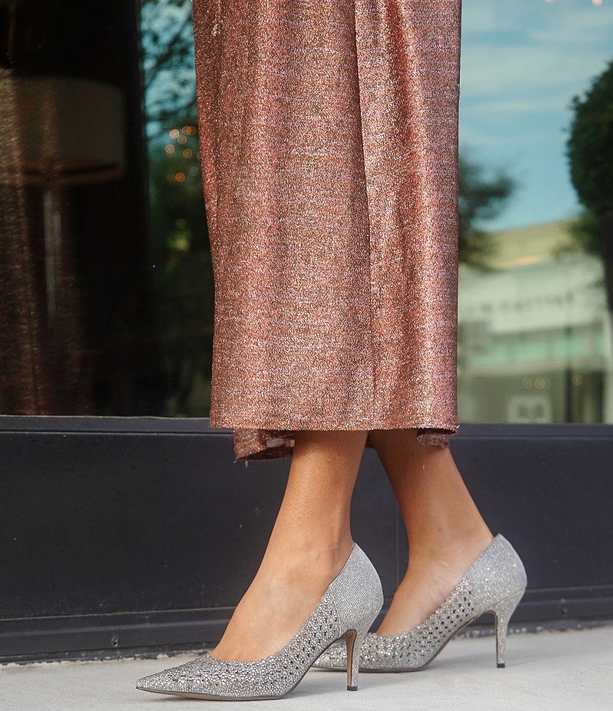 Trotters Kari Pearlized Leather Block-Heel Pumps