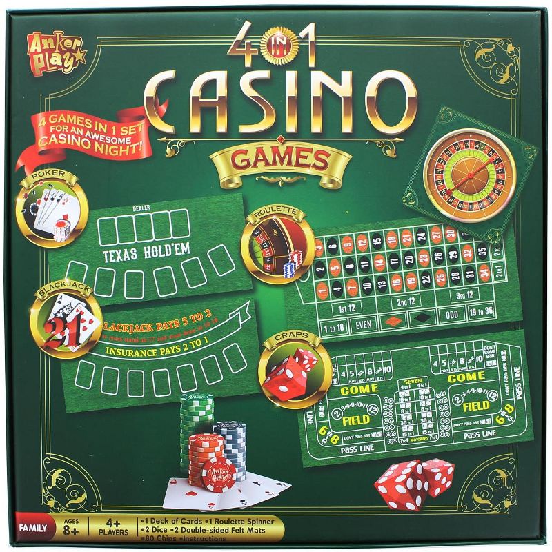 Anker Play 4 in 1 Casino Games | Craps | Blackjack | Poker | Roulette