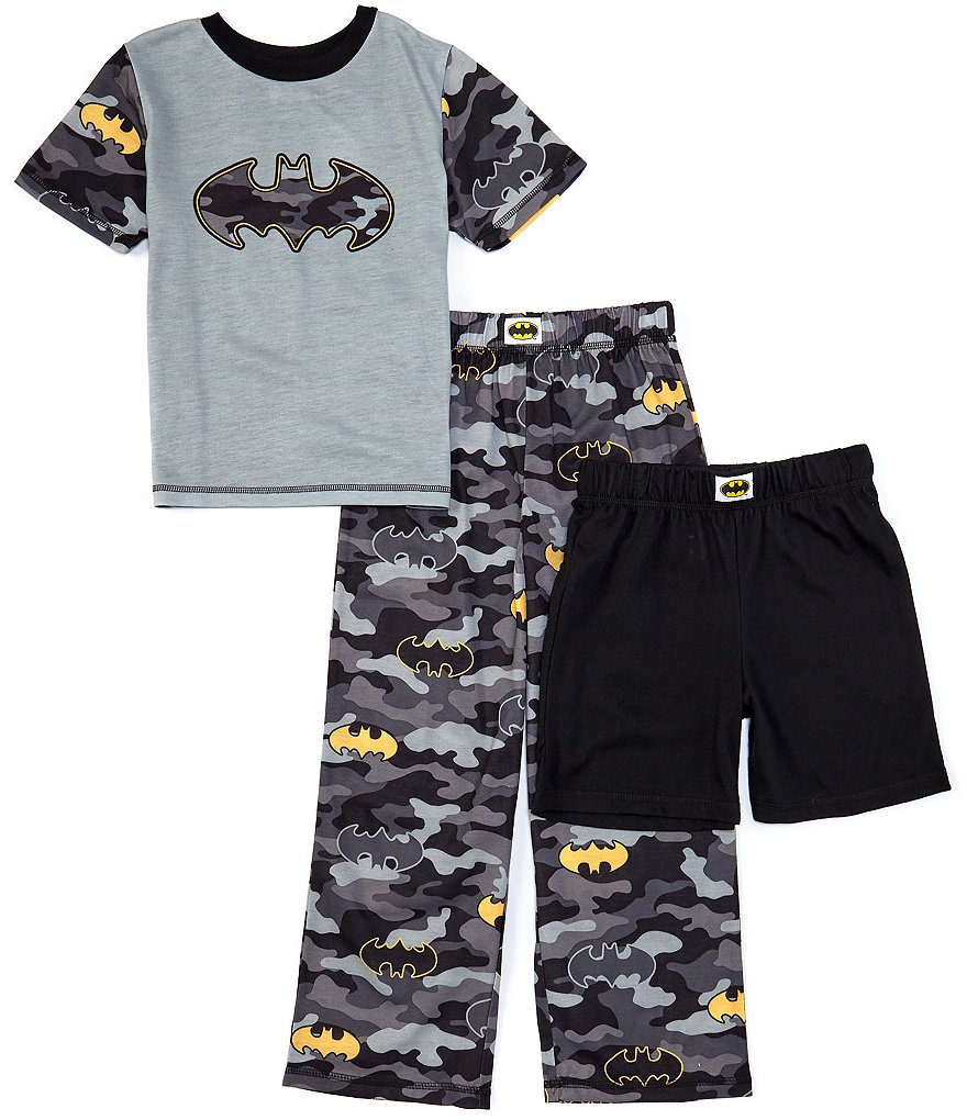 Komar Kids Little/Big Boys 4-12 Batman Camo 3-Piece Pajamas Set