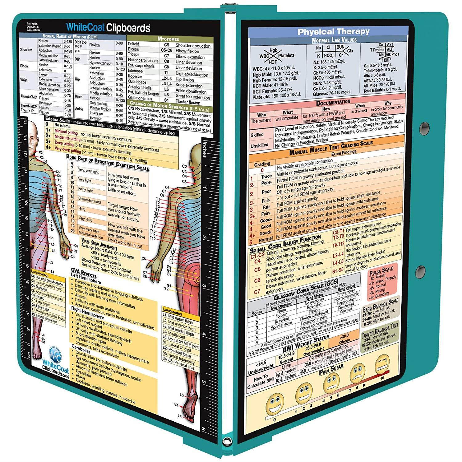 WhiteCoat Clipboard - TEAL - Physical Therapy Edition