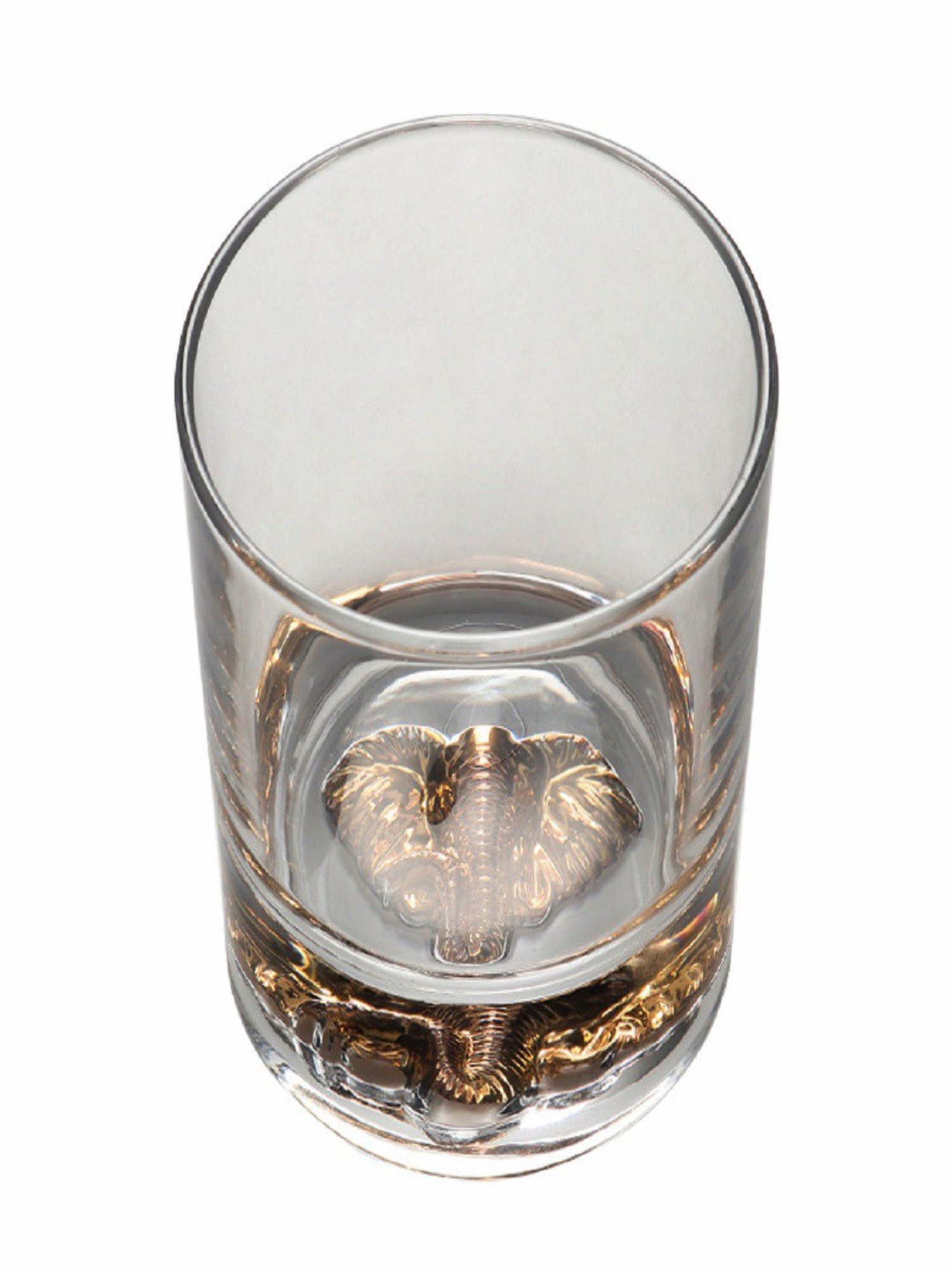 Melbify Gold Elephant Transparent Whiskey Glass 300ml - Set of 2