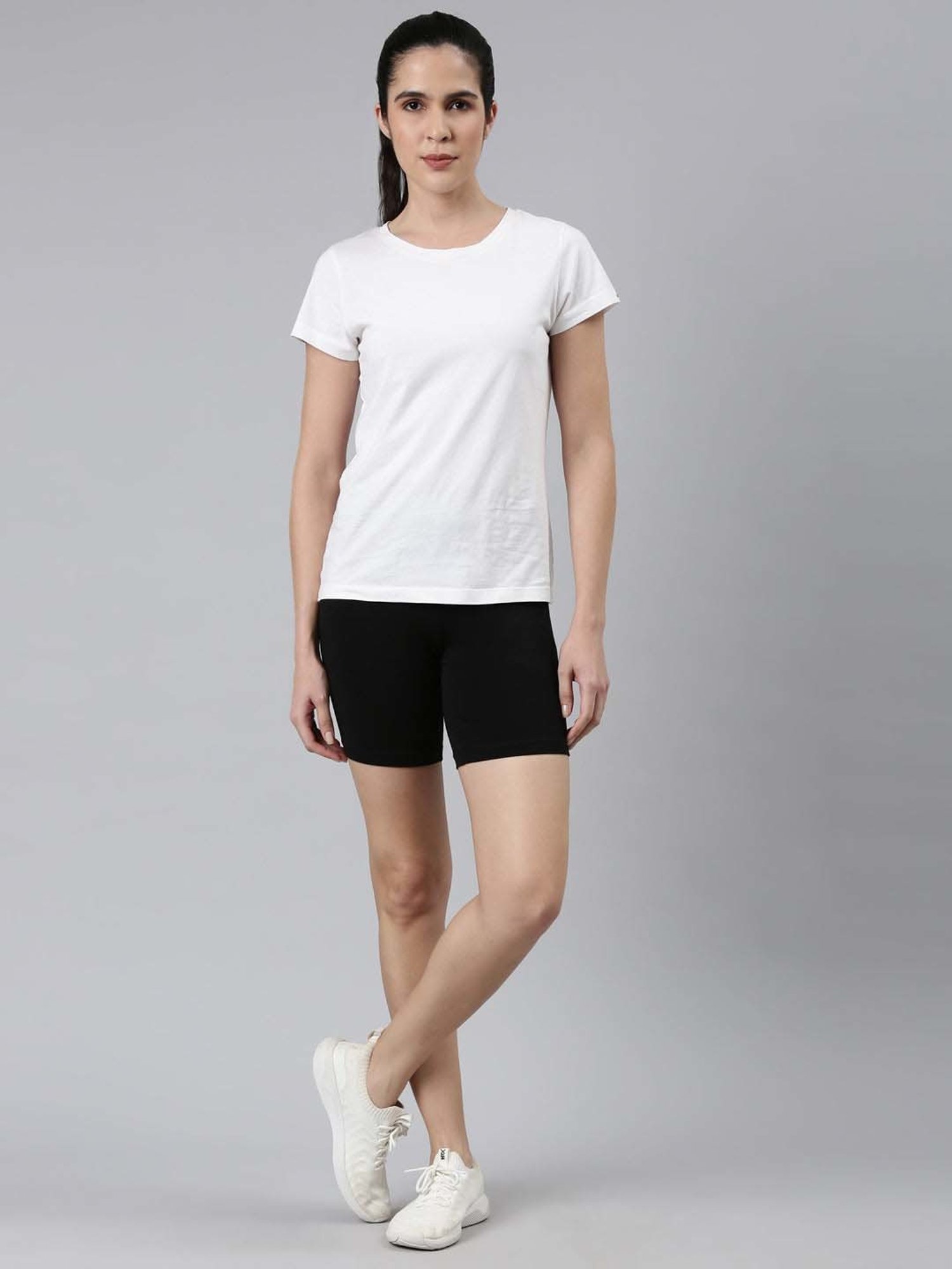 Go Colors! Black Cotton Slim Fit Sports Shorts
