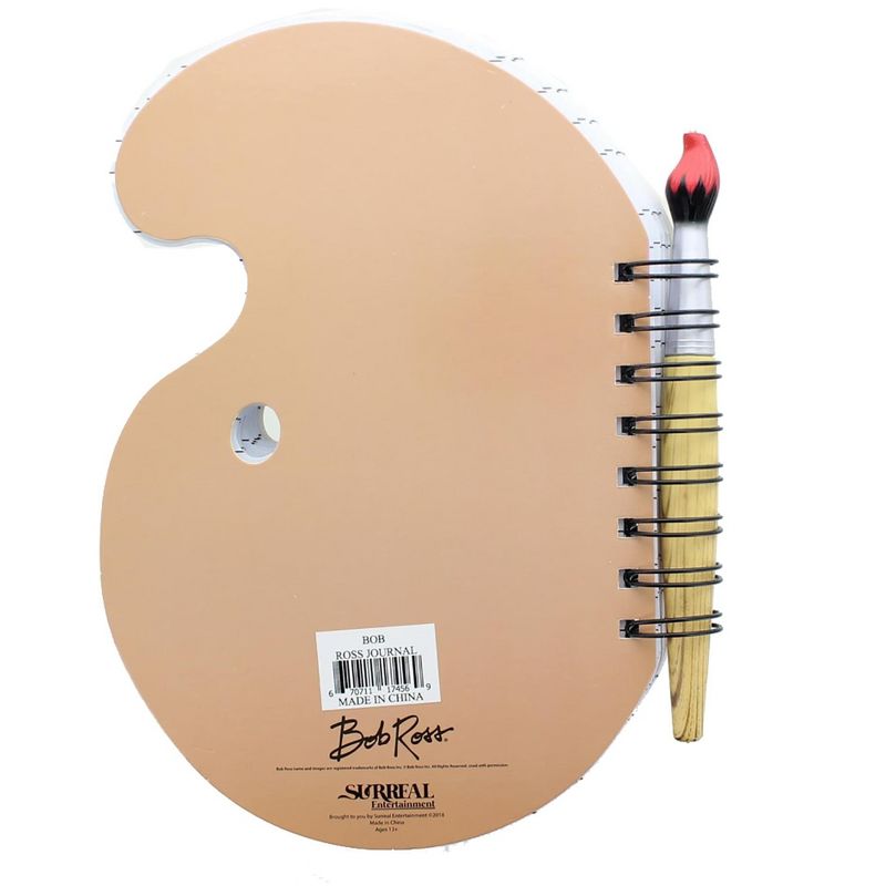 Surreal Entertainment Bob Ross "The Joy of Painting" Paint Palette Journal & Brush Pen