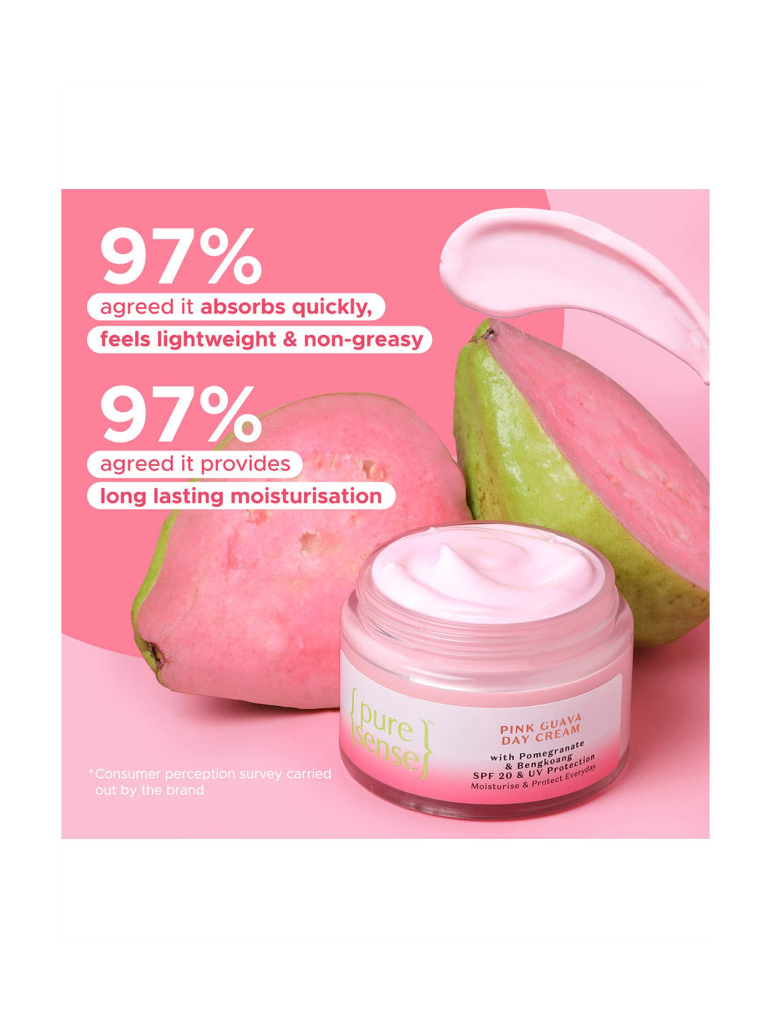 Pure Sense Pink Guava Day Cream with Pomegranate & Bengkoang - 60 gm