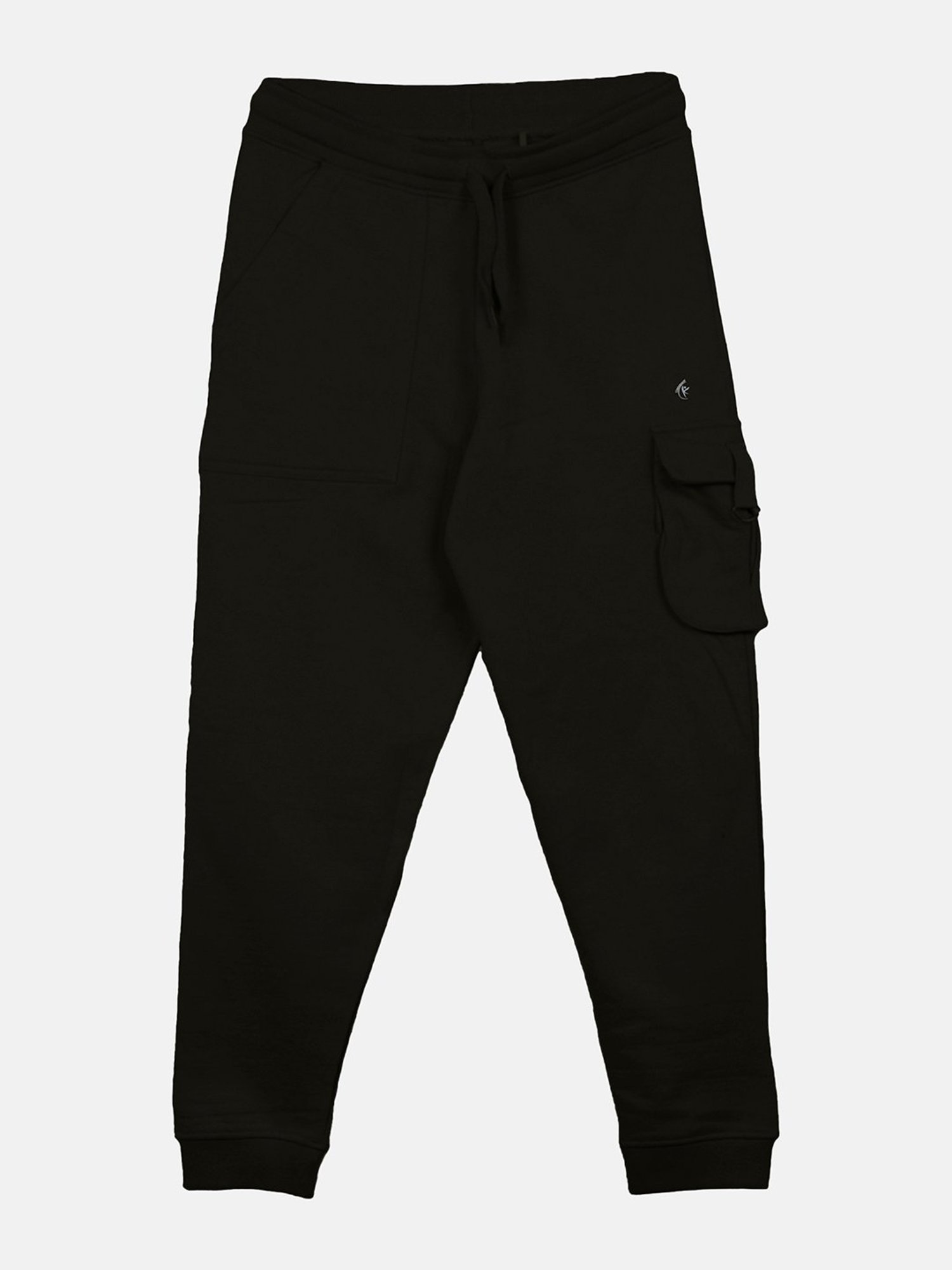 Kiddopanti Boys Black Solid Trackpants