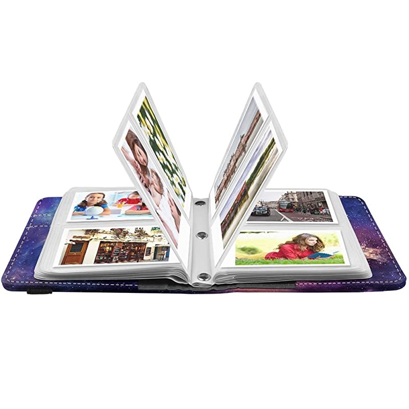 Mini Photo Album for 3-Inch Film - 104 Pockets Album for Fujifilm Instax Mini 11/Mini 9/Mini Link Printer/Mini LiPlay, Canon Ivy CLIQ, Polaroid, Kodak Instant Print Camera, Galaxy