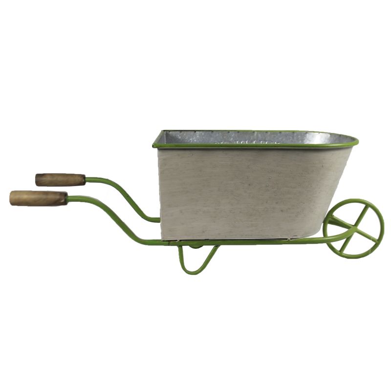 Fall 22.0" Pumpkin Pickings Wheel Barrel Garden Farm House  -  Outdoor Sculptures And Statues