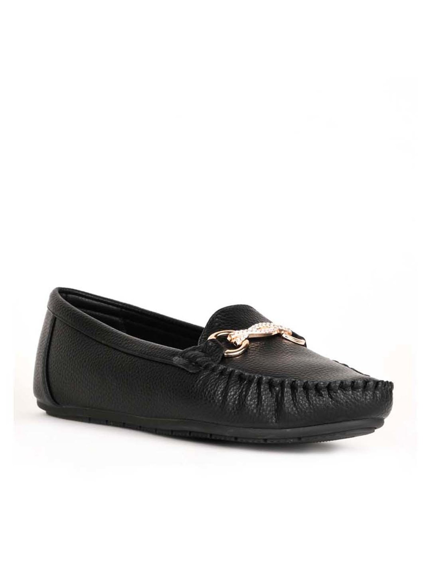 Jove Women's Black Casual Loafers
