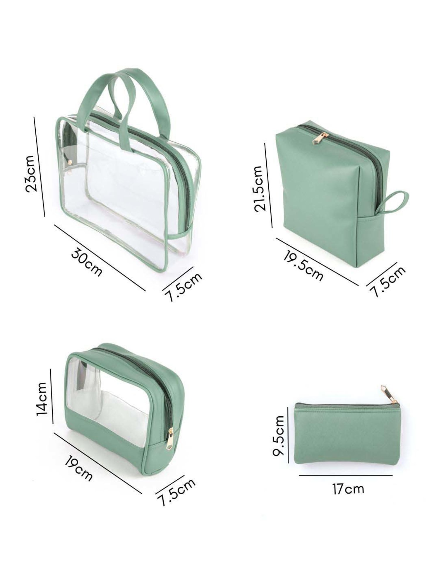 HOSTA HOMES Black Pvc Parachute Material Zipper Bag - Set of 2