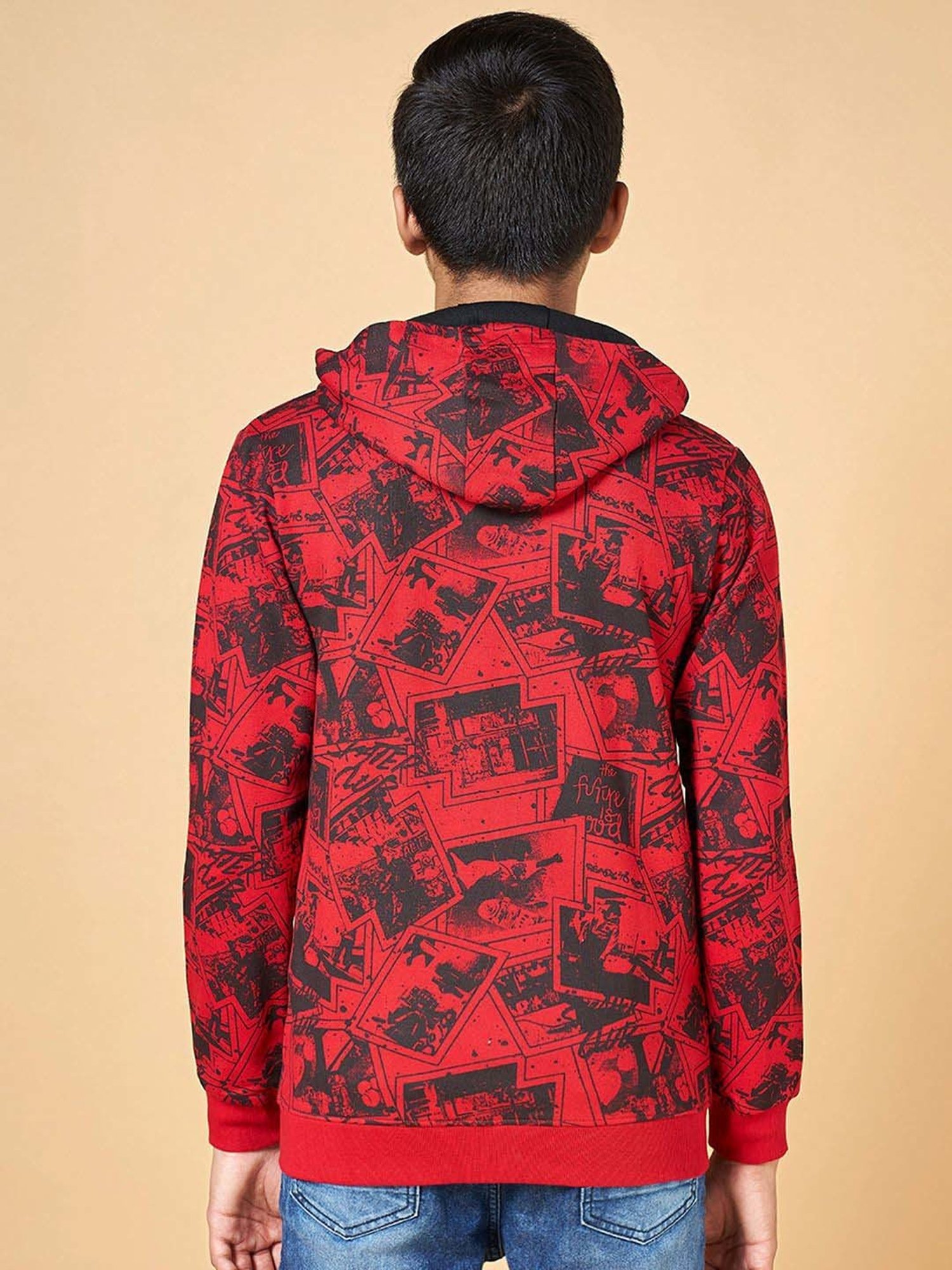 Coolsters by Pantaloons Kids Red Cotton Printed Full Sleeves Sweatshirt