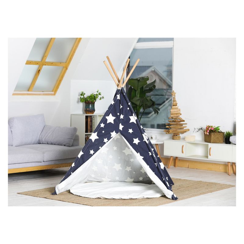 Dogs Tent - Blue with White Stars - Medium
