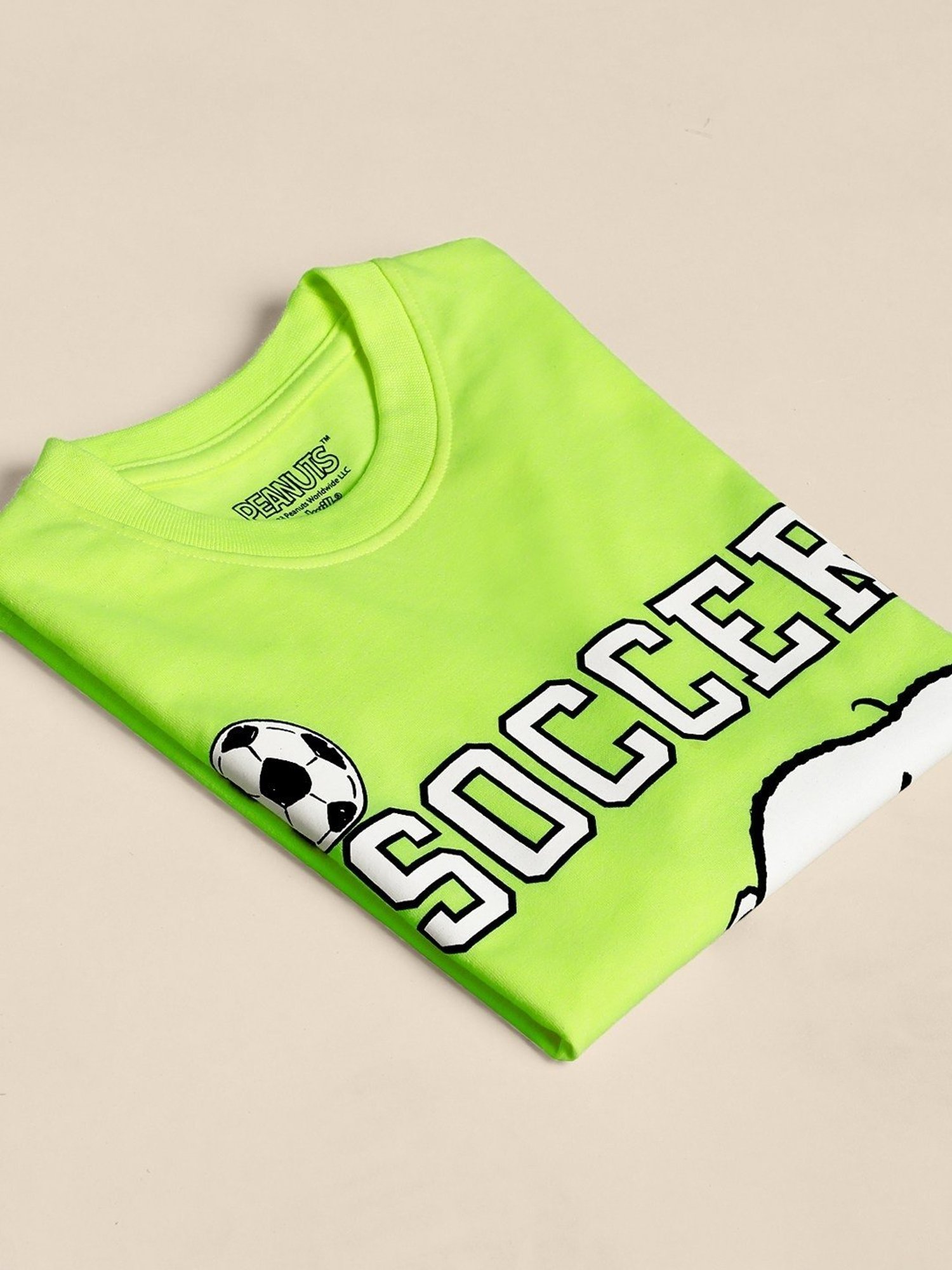 Boysville Green & White Cotton Printed T-Shirt