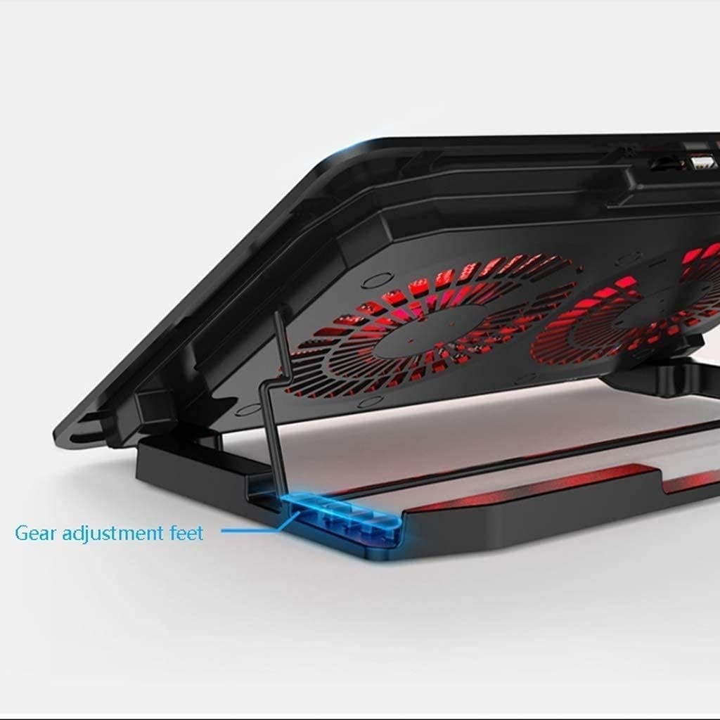 RGB Laptop Cooling Pad with 6 Quiet LED Fans 5 Heights Adjustable and Phone Stand, Dual USB Ports Gaming Laptop Cooler for 11"-18" Gaming Laptops (Blue)