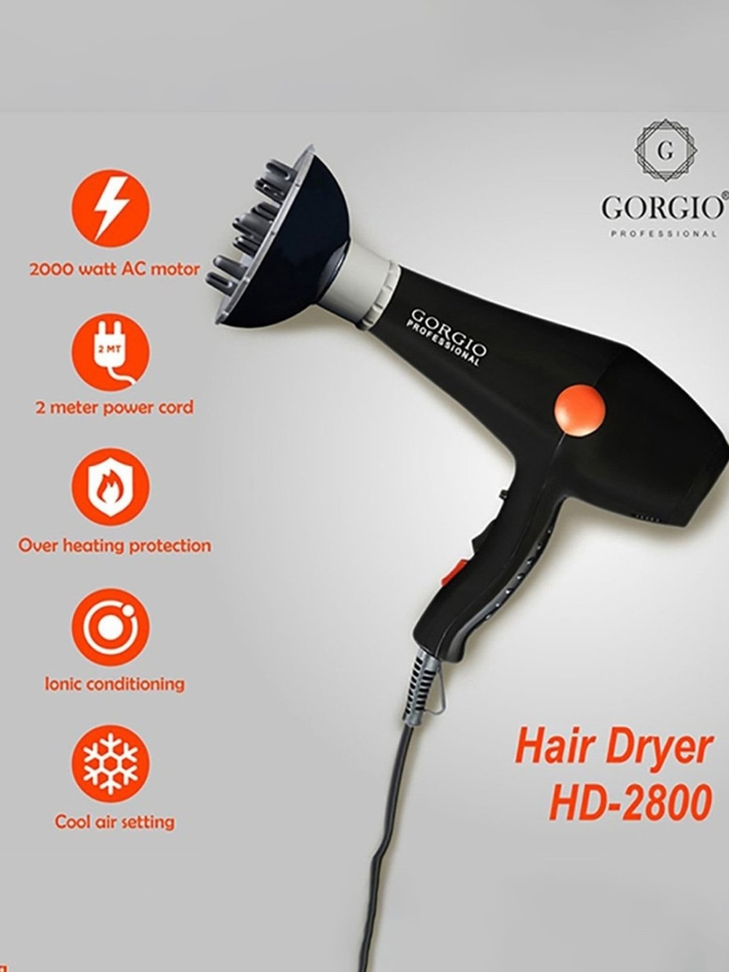 Staunch SHD2011 1600W Compact and Foldable Hair Dryer (White and Pink)