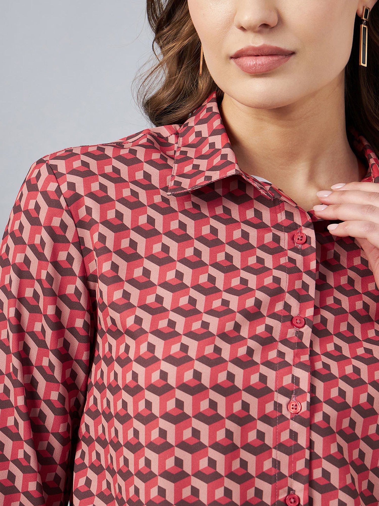 Marie Claire Red Printed Top