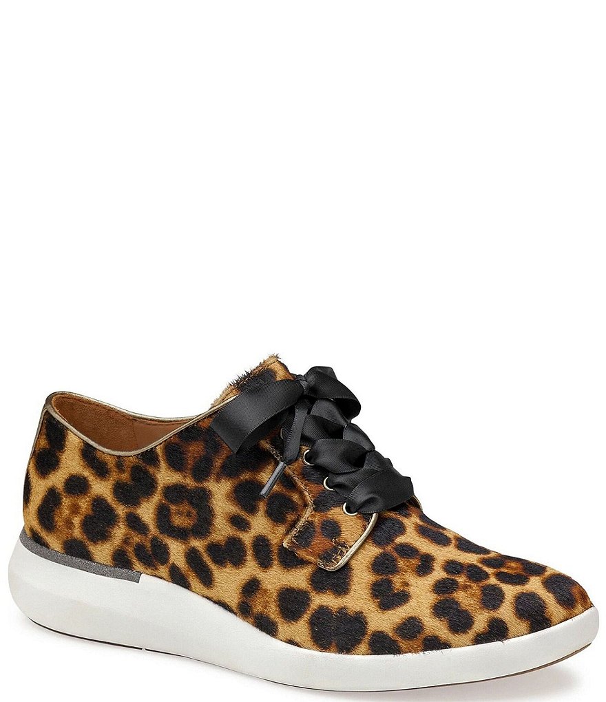 Johnston & Murphy Dakota Leopard Print Hair Calf Lace-Up Oxfords