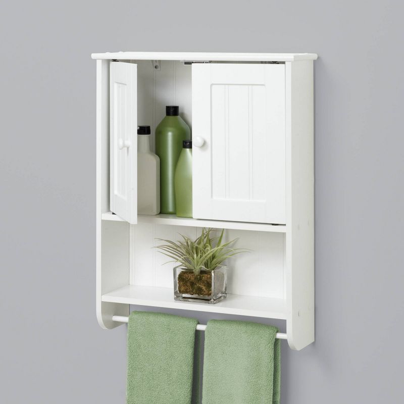 Country Cottage Wall Cabinet White Wood - Zenna Home