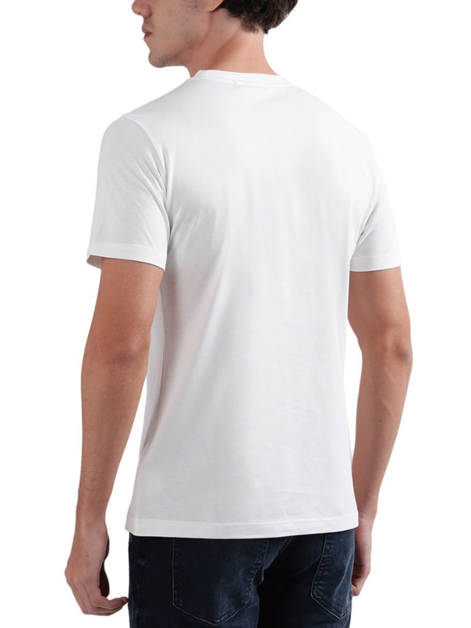 Antony Morato White Cotton Regular Fit Printed T-Shirt