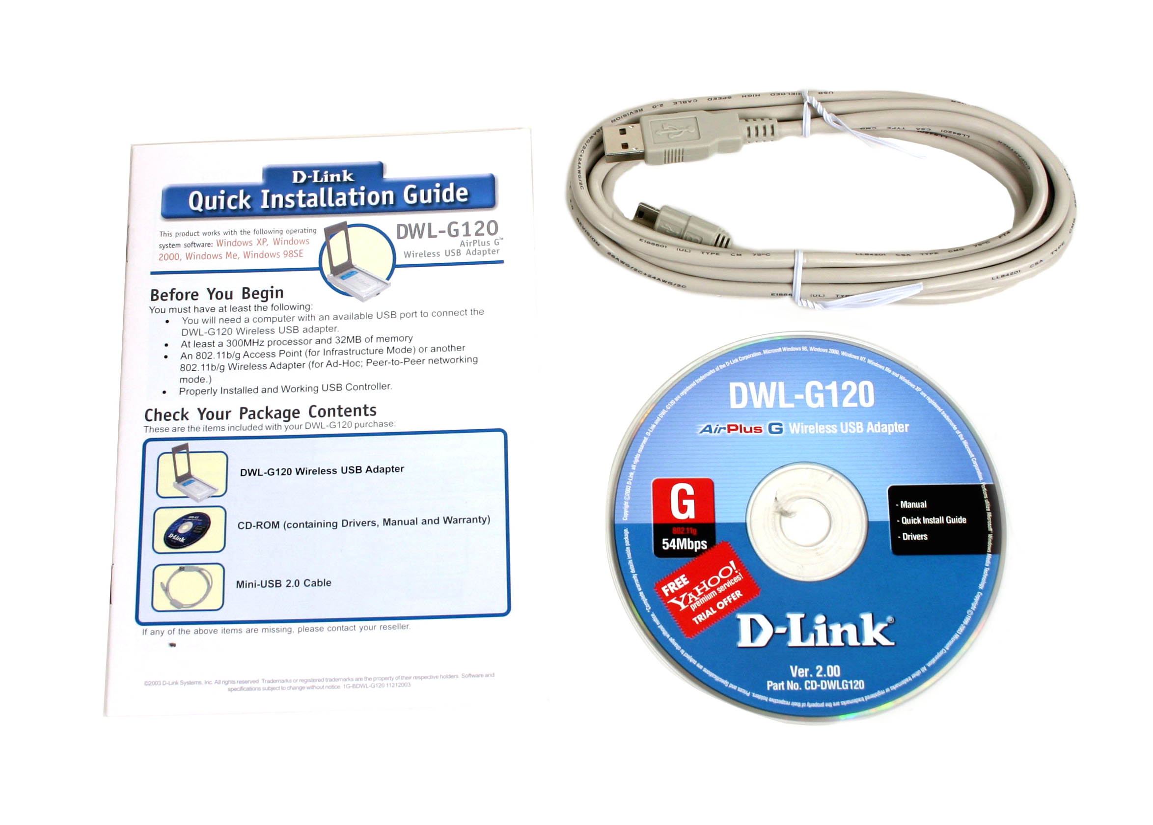 D-Link DWL-G120 USB 2.0 Faster Wireless Adapter