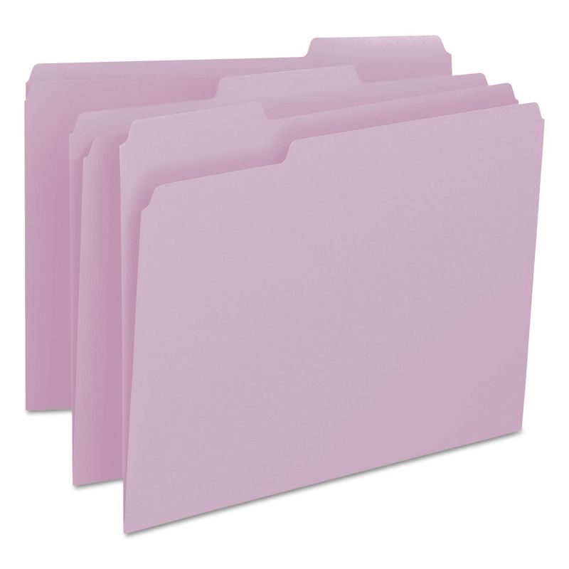 Smead File Folders 1/3 Cut Top Tab Letter Lavender 100/Box 12443