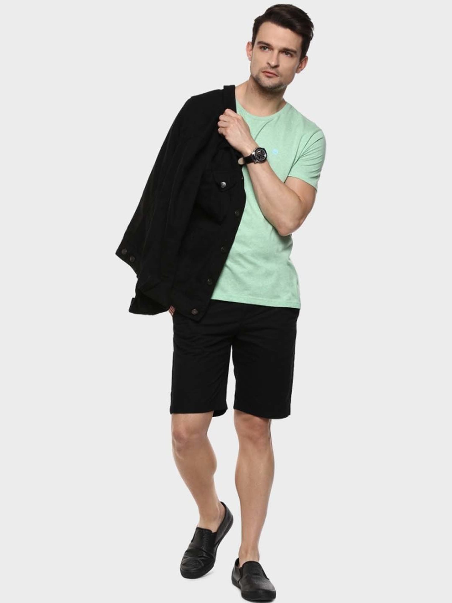 BOSSINI Green Cotton Regular Fit T-Shirt