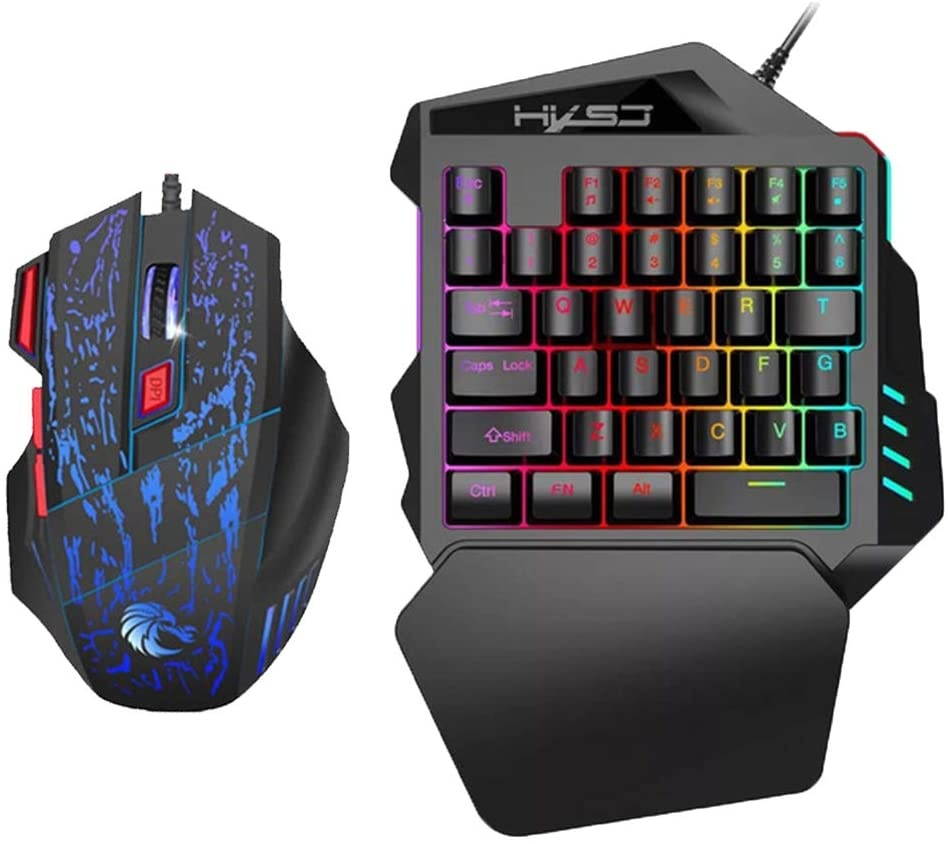 MagiDeal One-Handed 35 Keys Game Keyboard + 7 Button Mouse